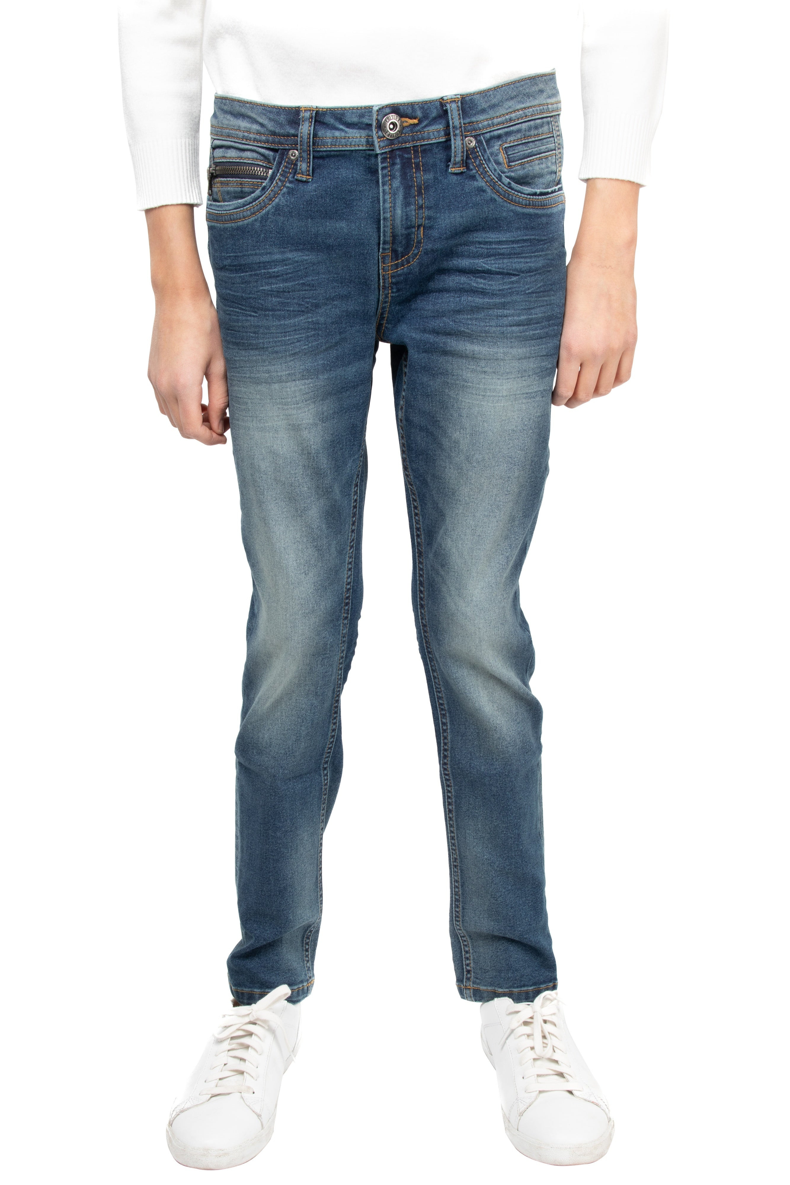 CULTURA Boy's Slim Fit Washed Denim Pants