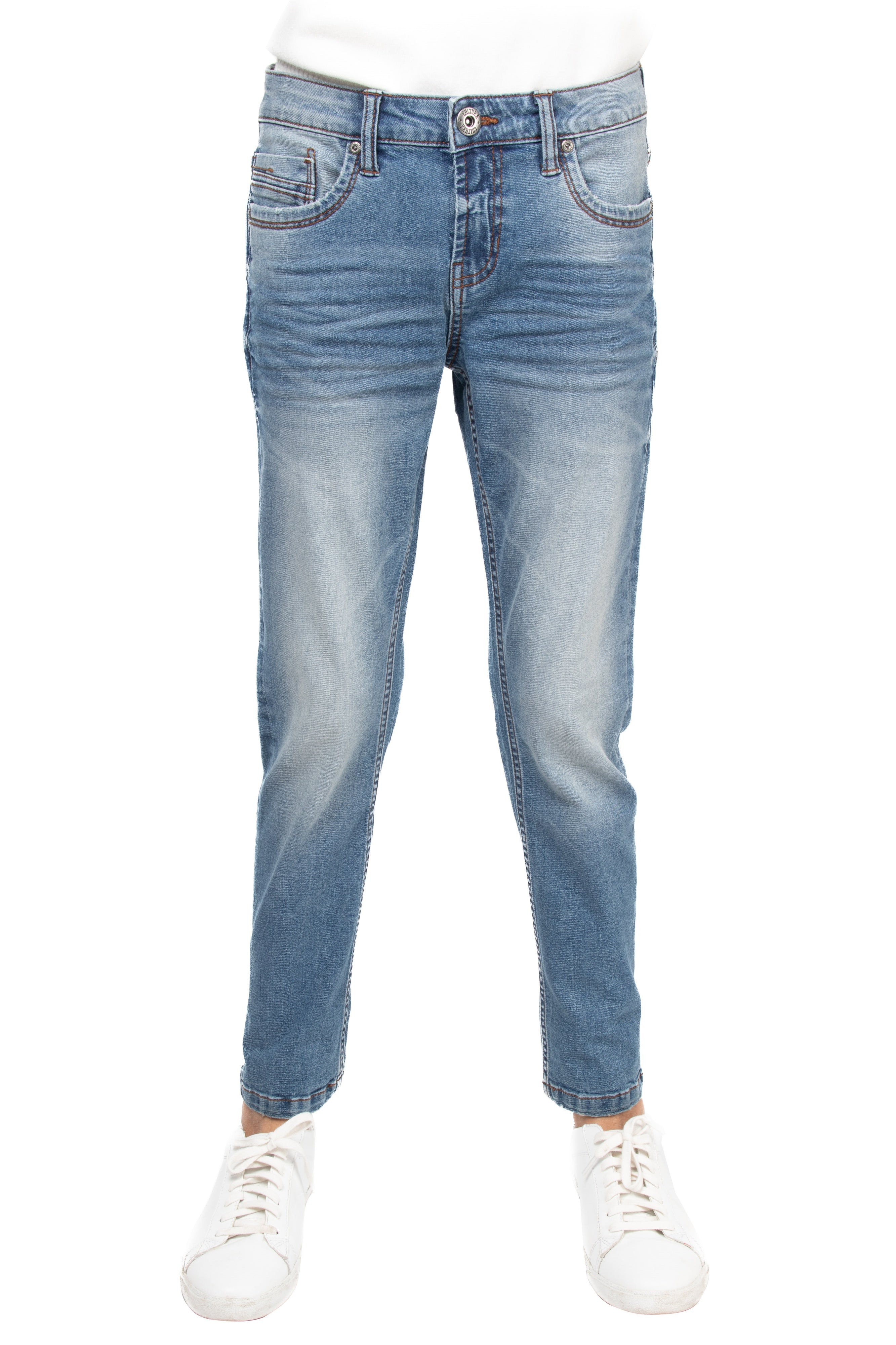 CULTURA Boy's Slim Fit Washed Denim Pants