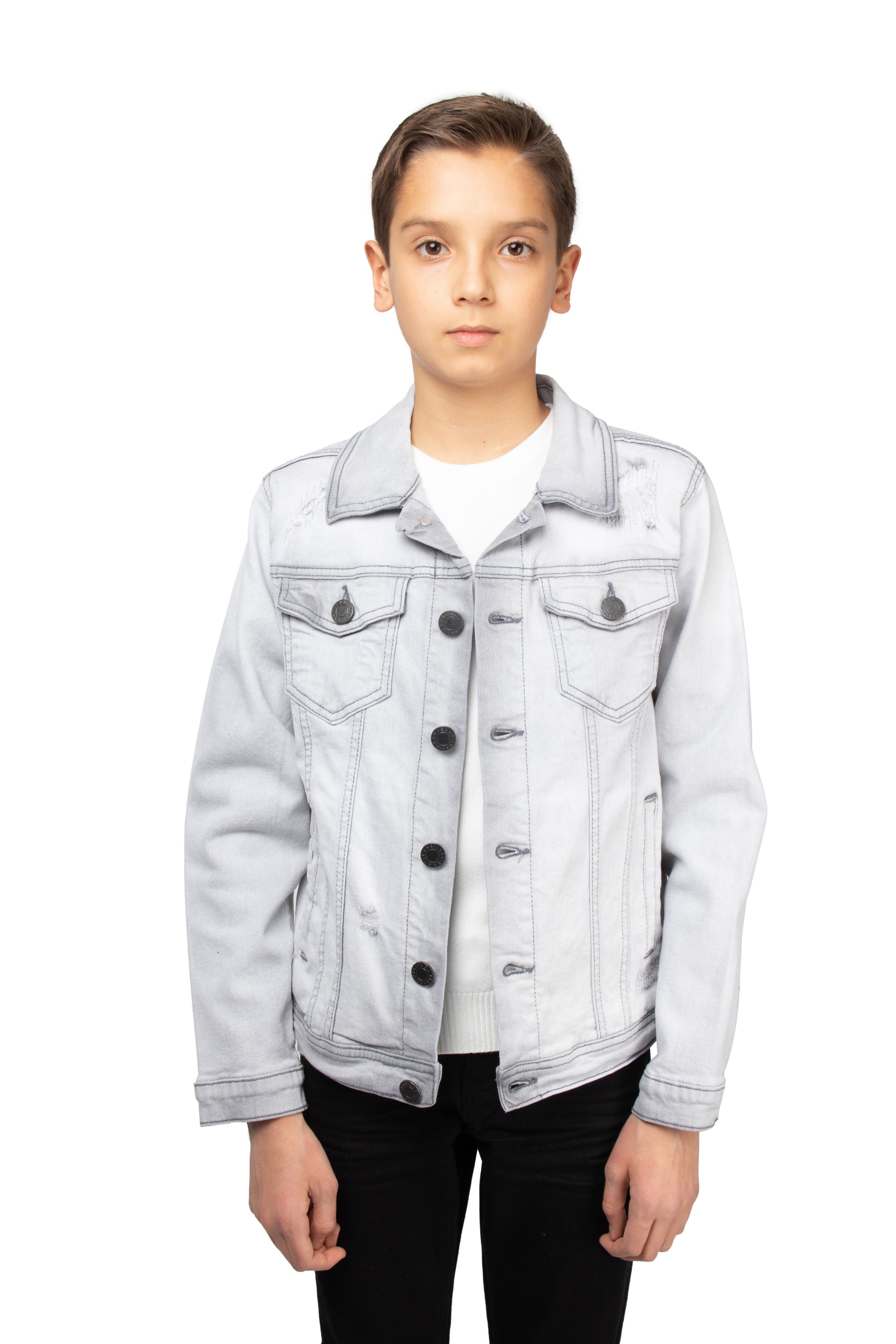 X RAY Boy's Distressed Rip & Repair Denim Jackets