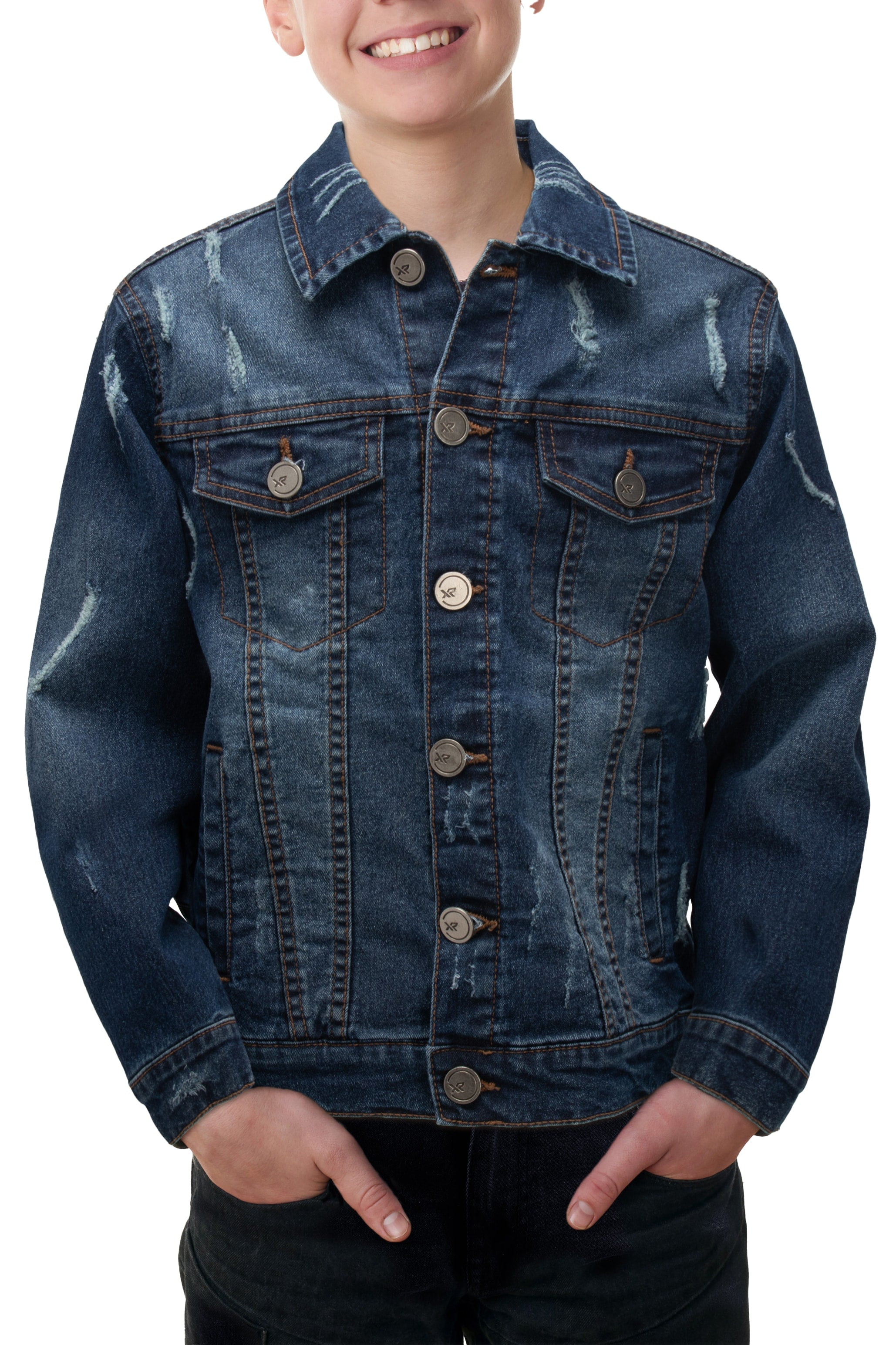 X RAY Boy's Distressed Rip & Repair Denim Jackets