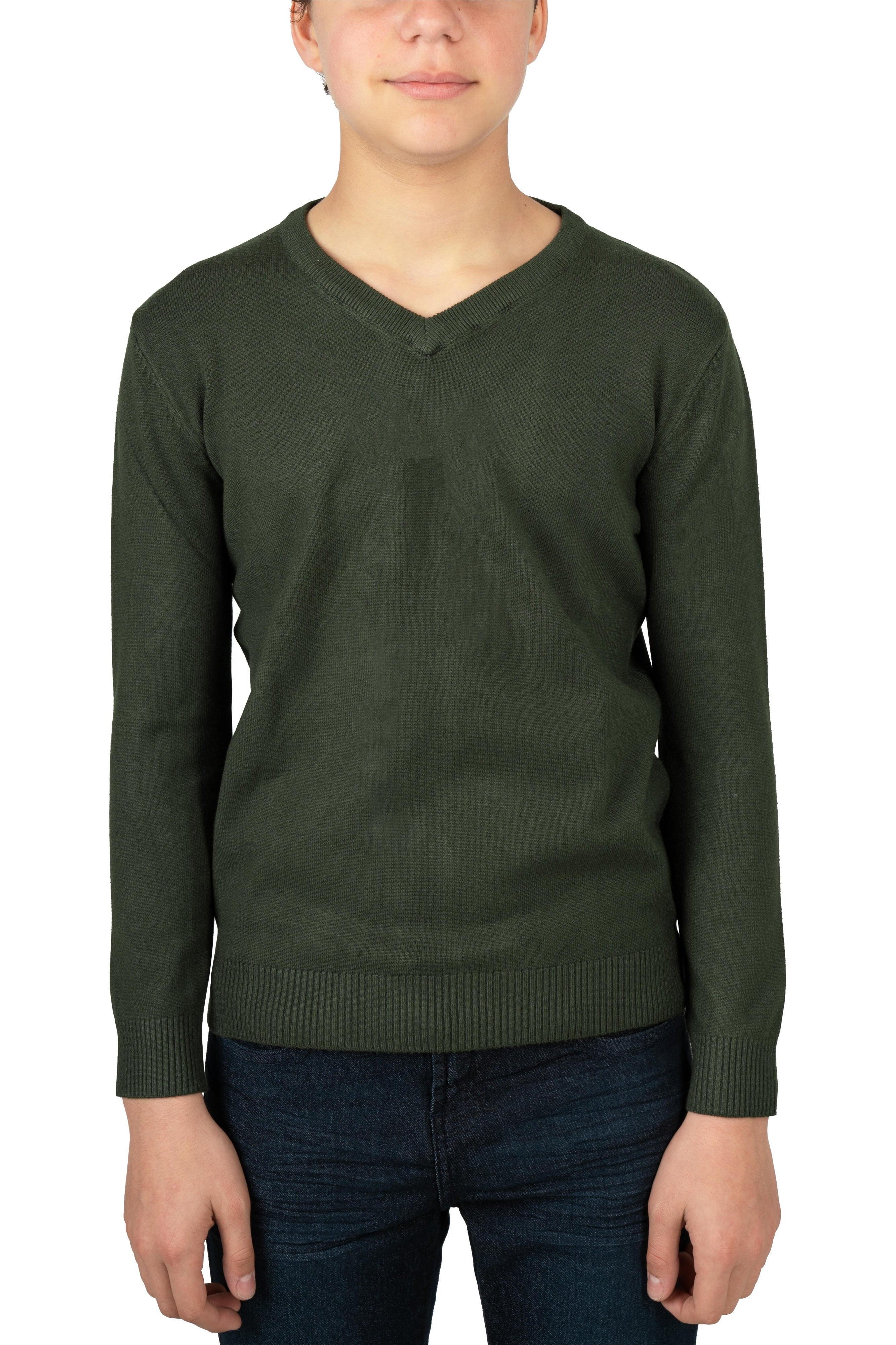 X RAY Boy's V-Neck Sweater, Soft Slim Fit Middleweight Pullover Sweaters