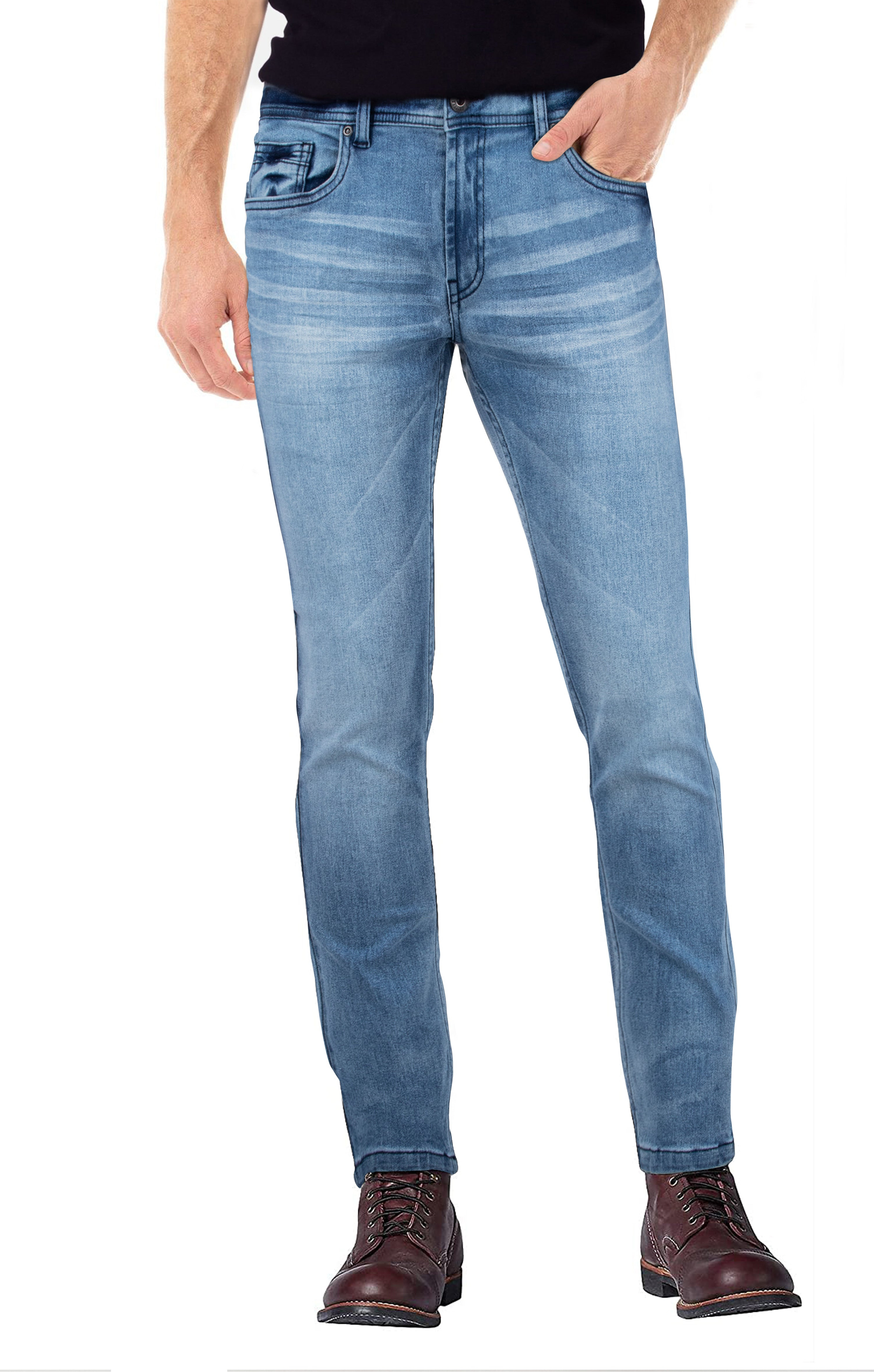 CULTURA Men's Super Stretch Washed Denim Pants