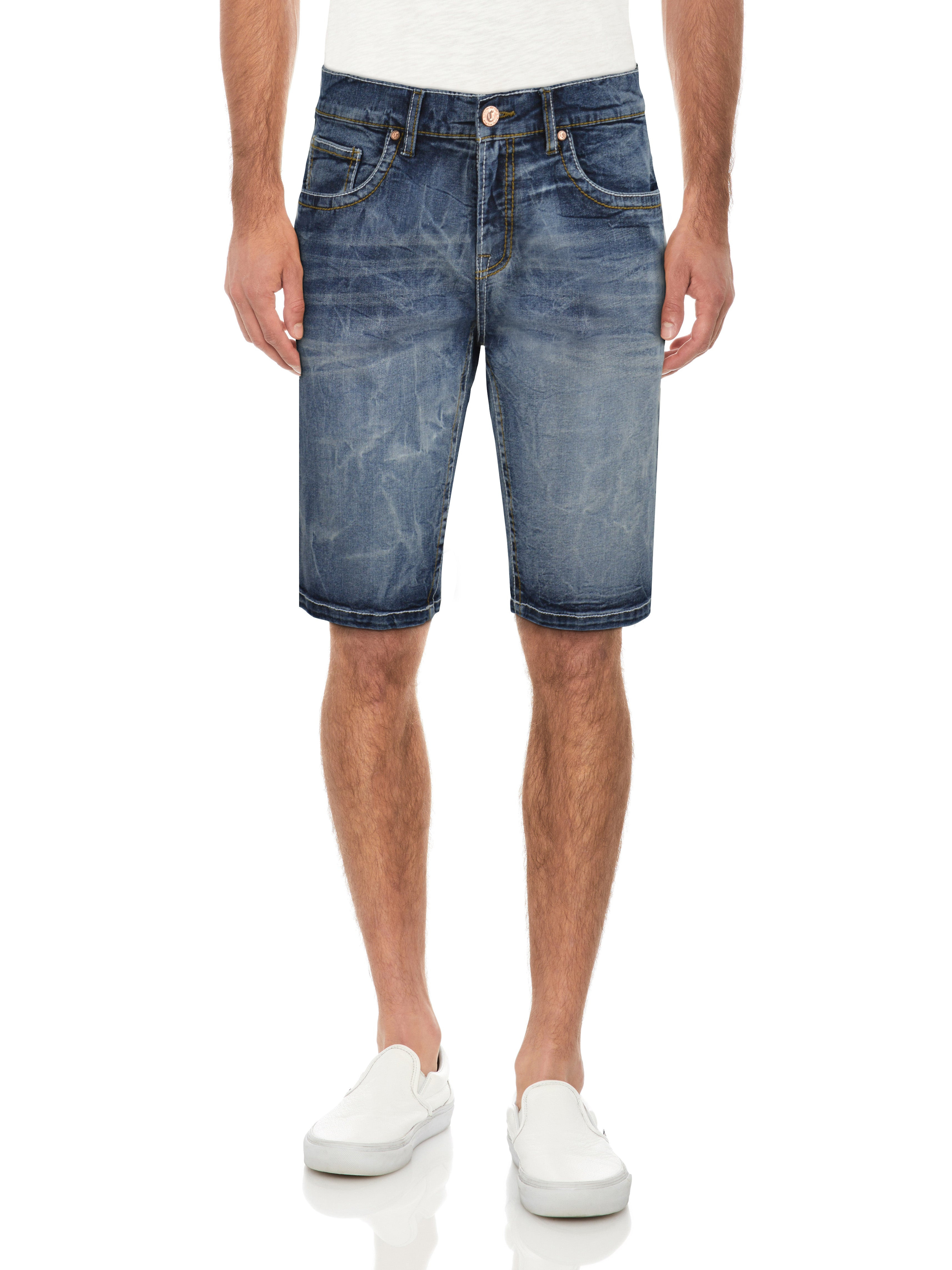 CULTURA Men's 12" Detailed Saddle Stitch Denim Short