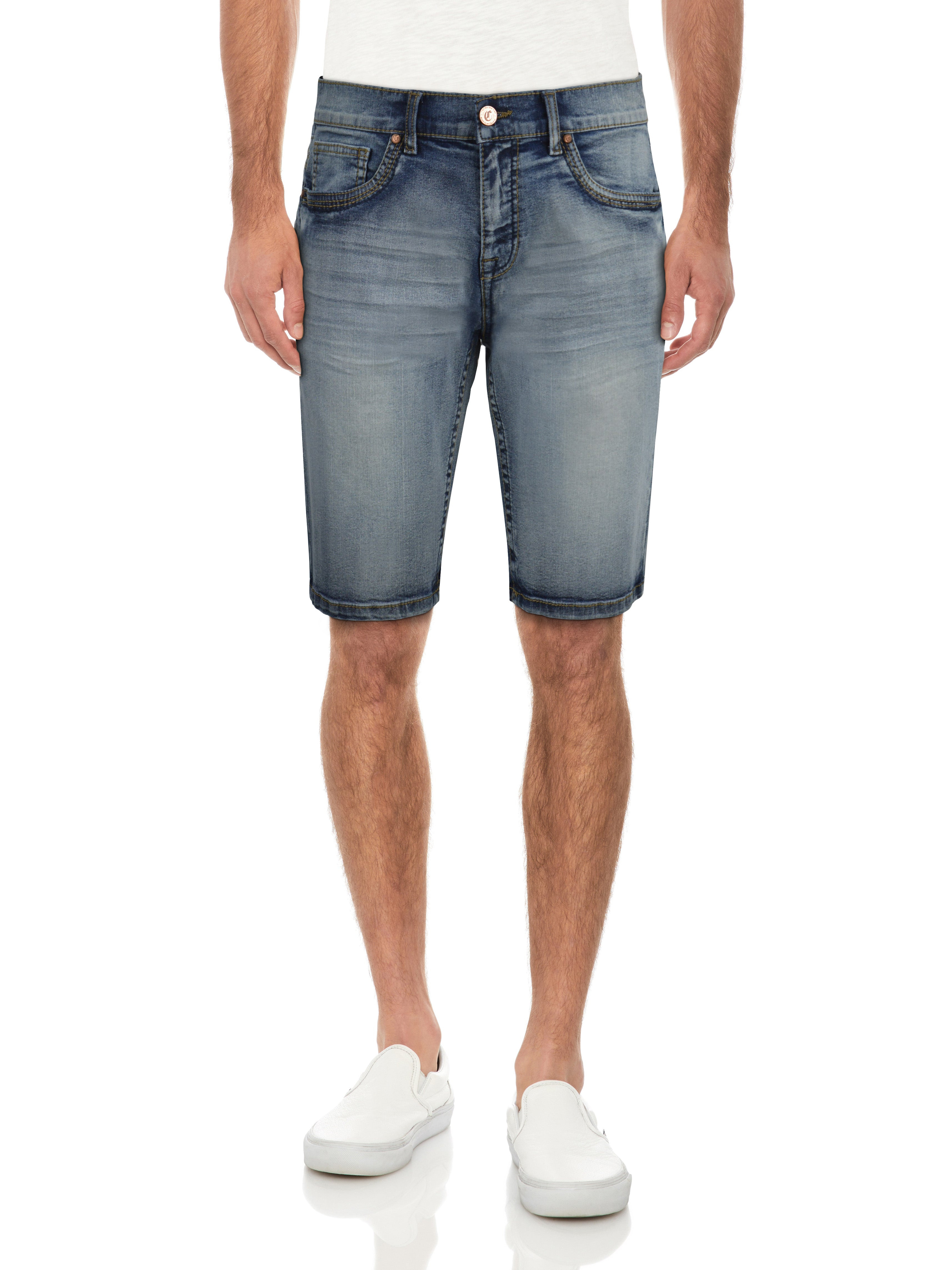 CULTURA Men's 12" Detailed Saddle Stitch Denim Short