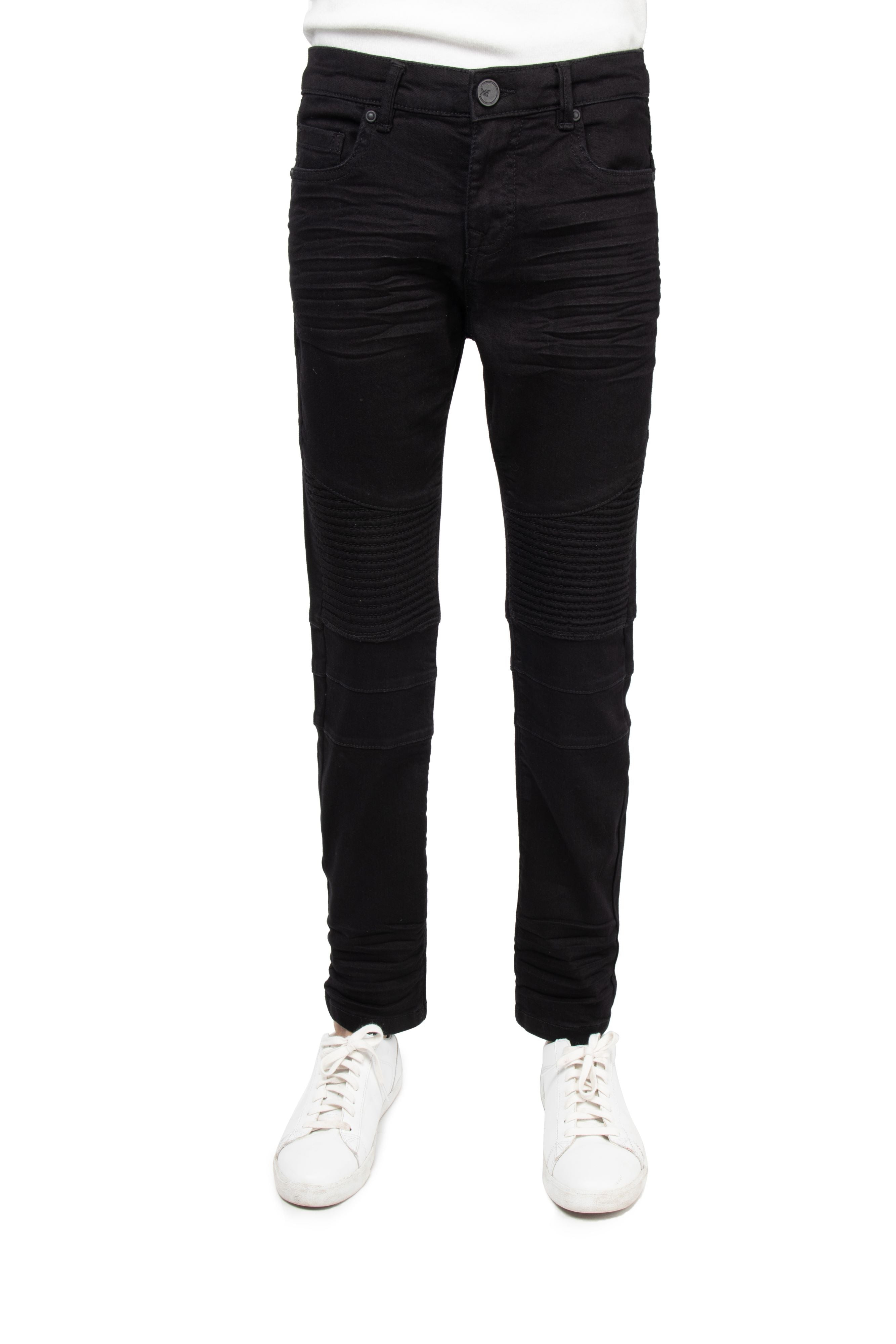 X RAY Boy's Slim Fit Moto Biker Denim Pants