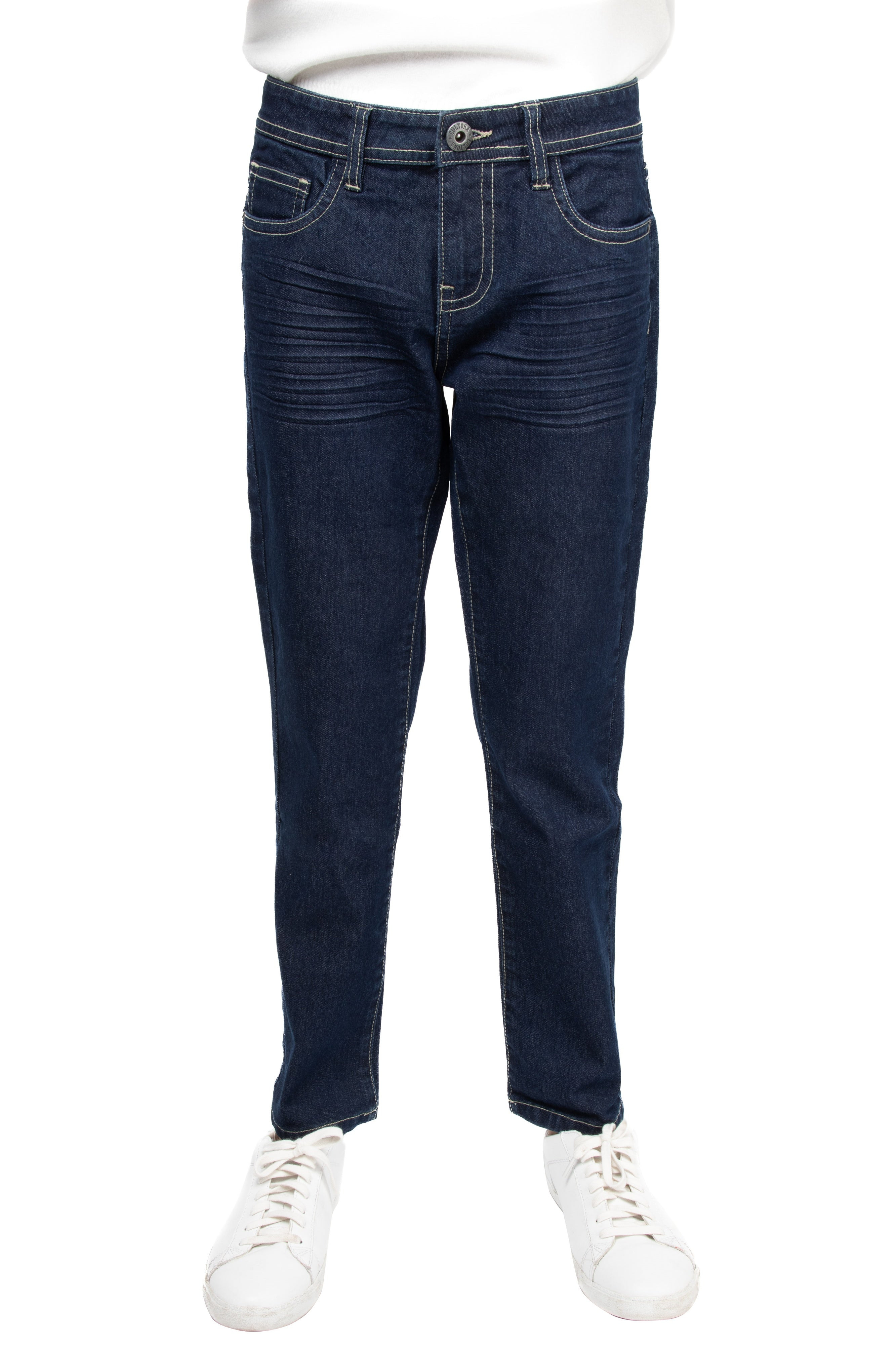 CULTURA Kid's Slim Fit Washed Accent Stitch Denim Pants