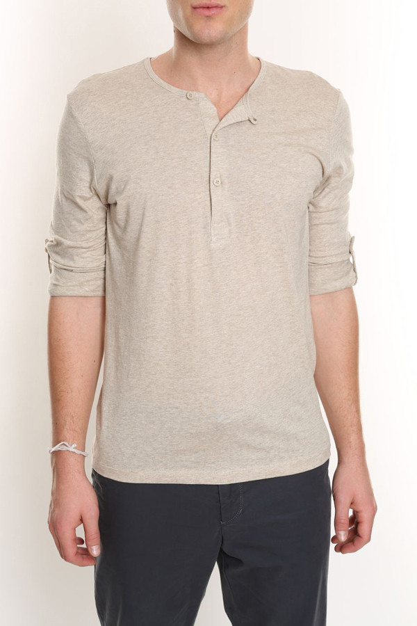 Oatmeal Henley Tee