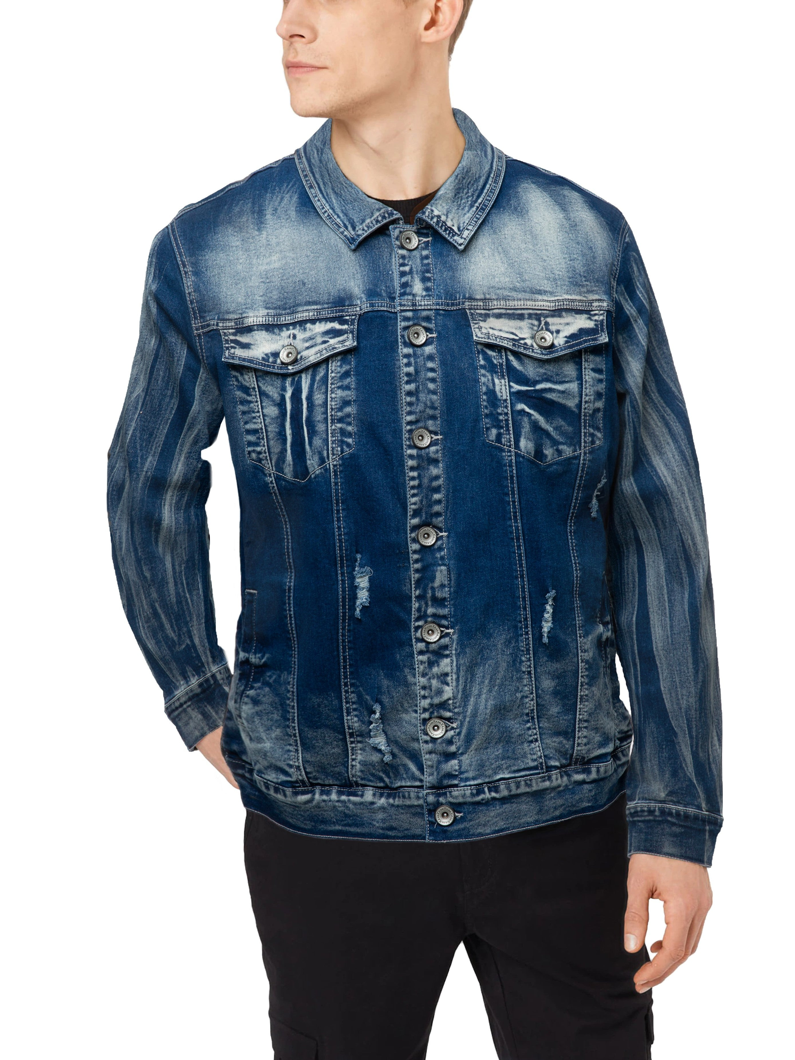 RAW X Men's Denim Jacket Medium Distressed Rips