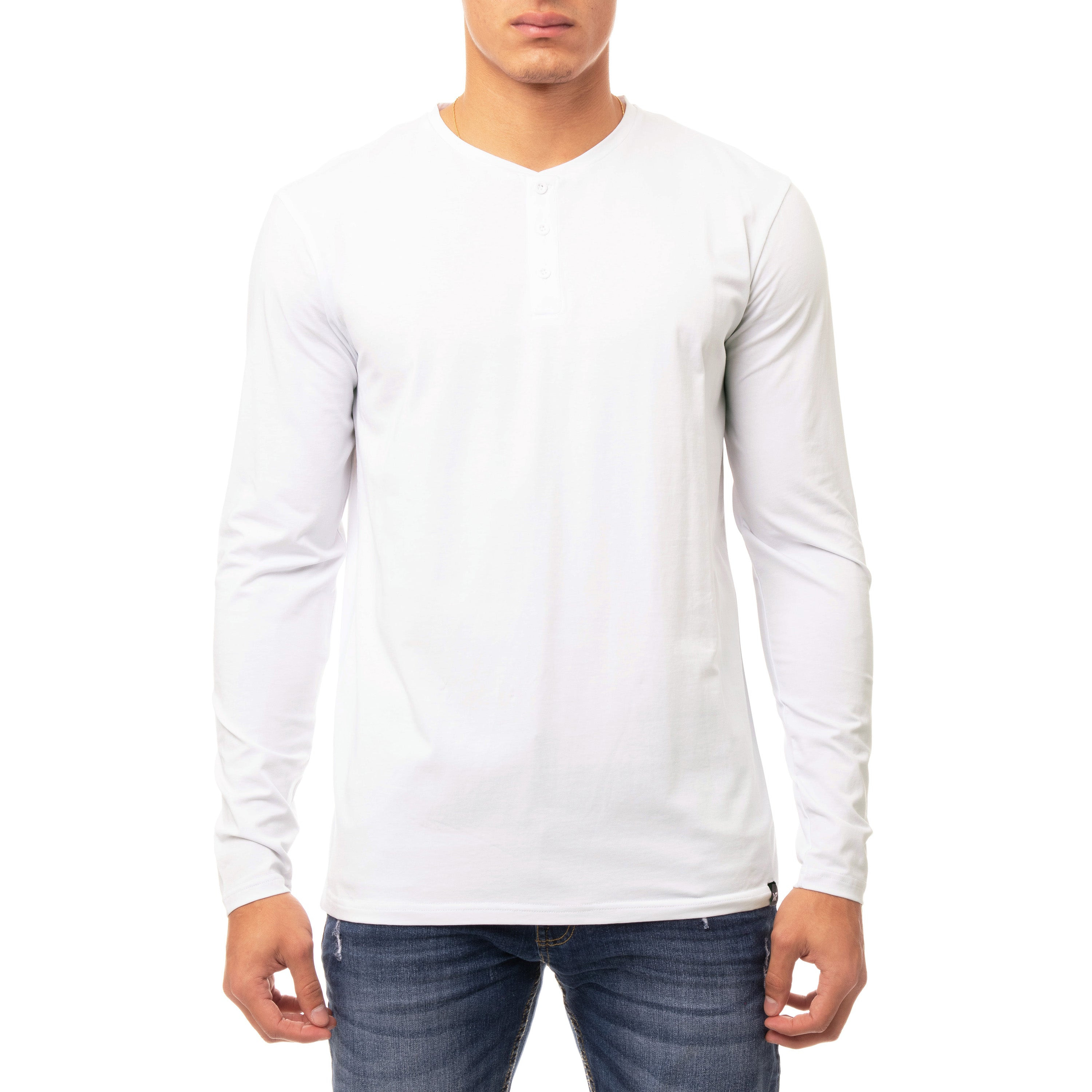 X RAY Men's Classic Long Sleeve Henley T-Shirt