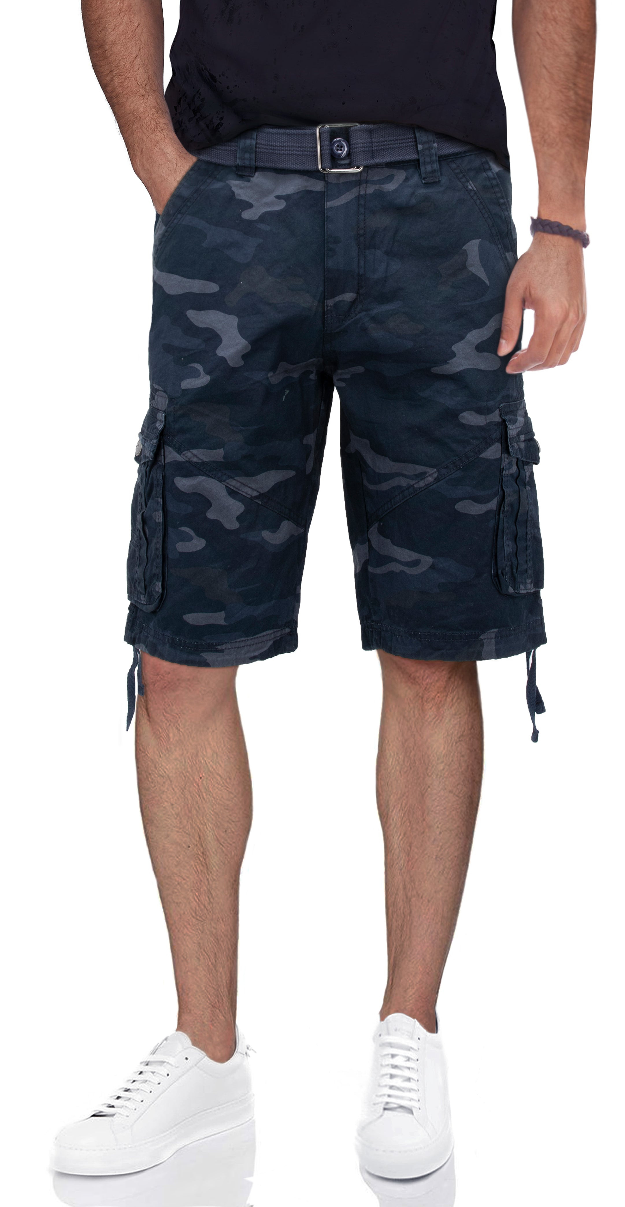 X RAY Mens Tactical Bermuda Cargo Shorts Camo and Solid Colors 12.5" Inseam Knee Length Classic Fit Multi Pocket Capri Pants