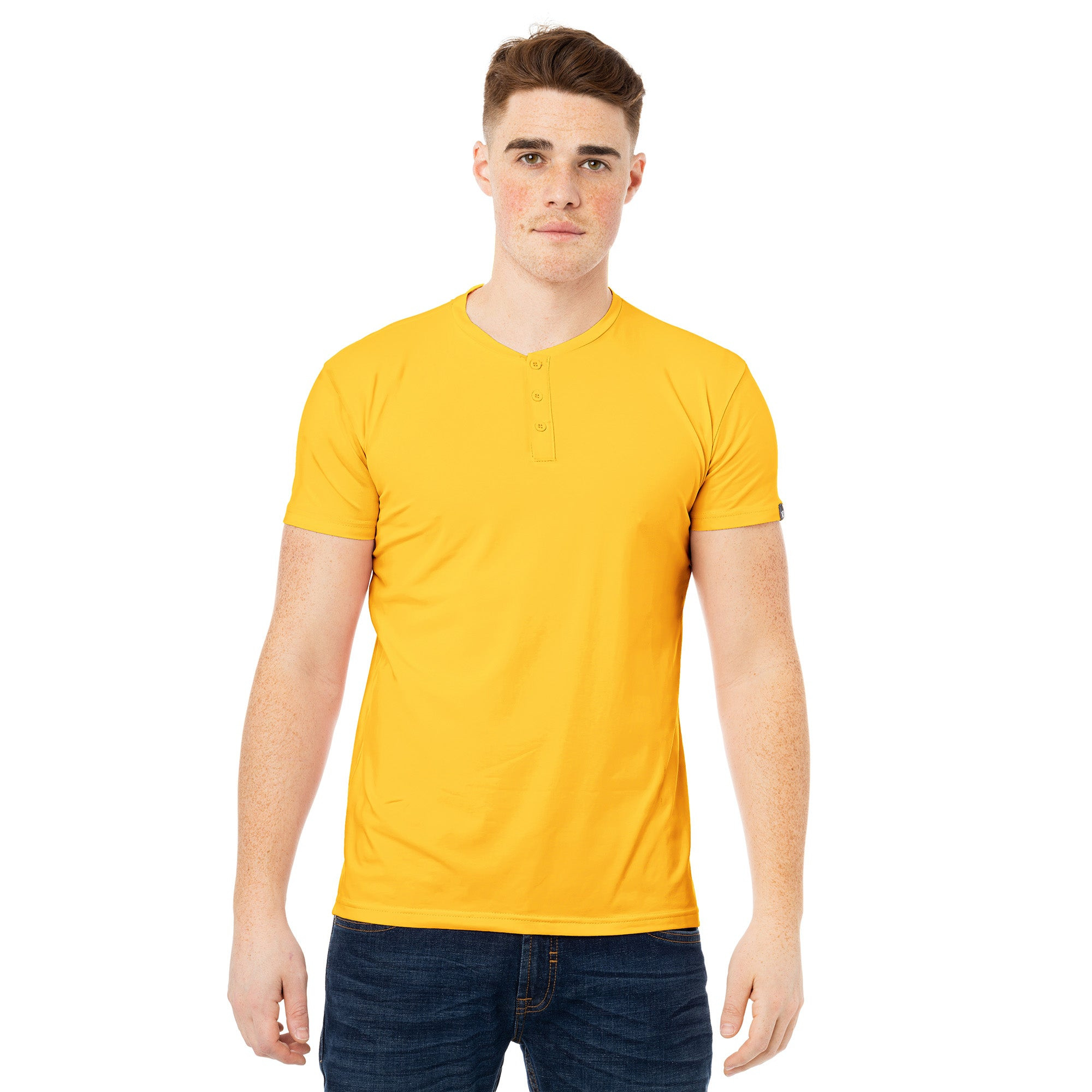 X RAY Men's Classic Short Sleeves Henley T-Shirt