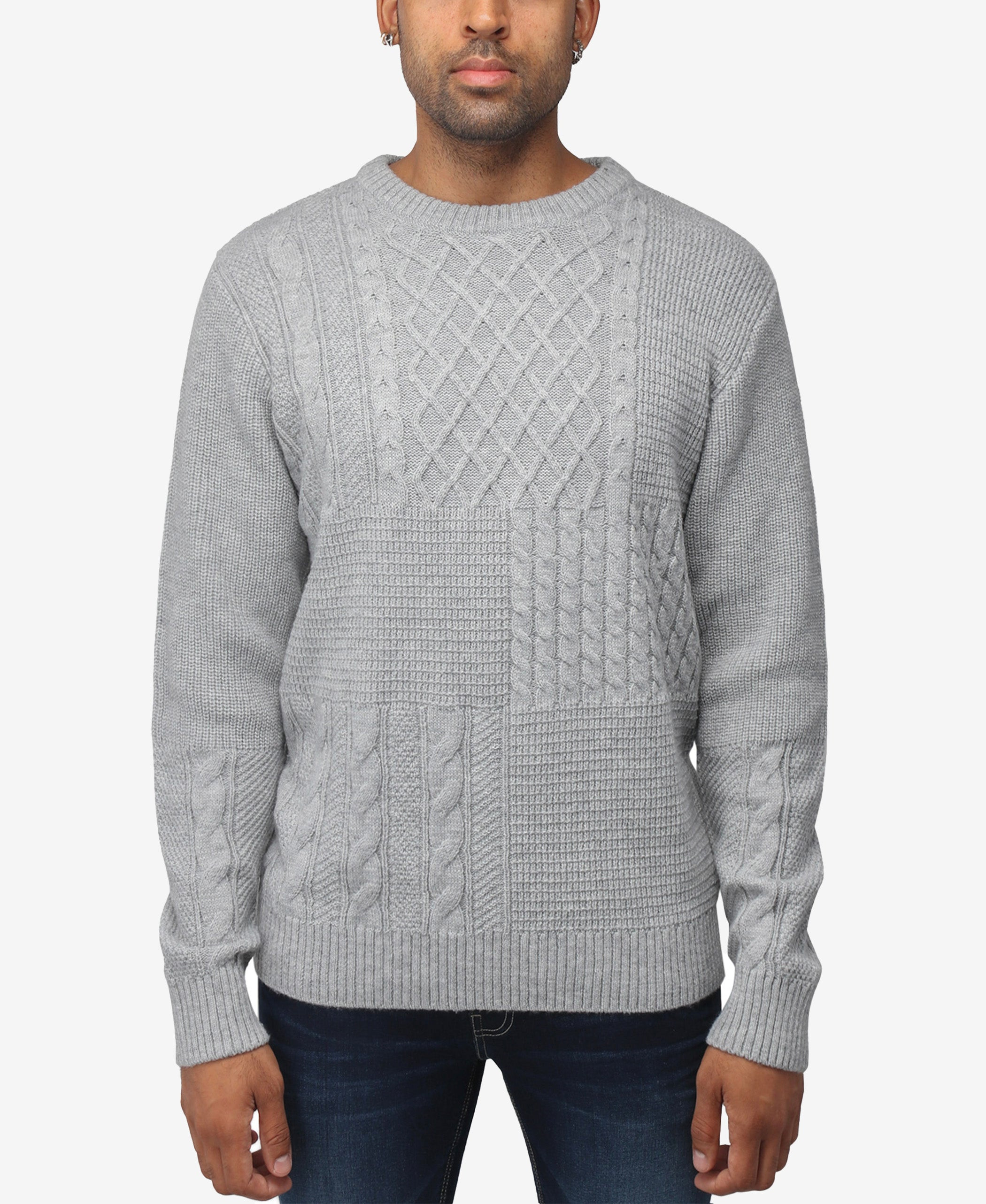 X RAY Mixed Texture Cable Knit Sweater