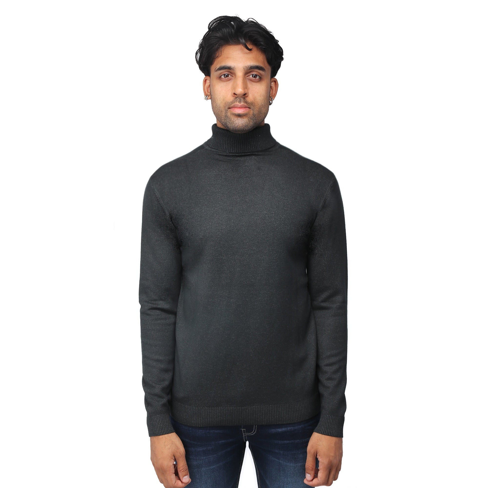 X RAY Classic Turtle Neck Sweater Heather Charcoal