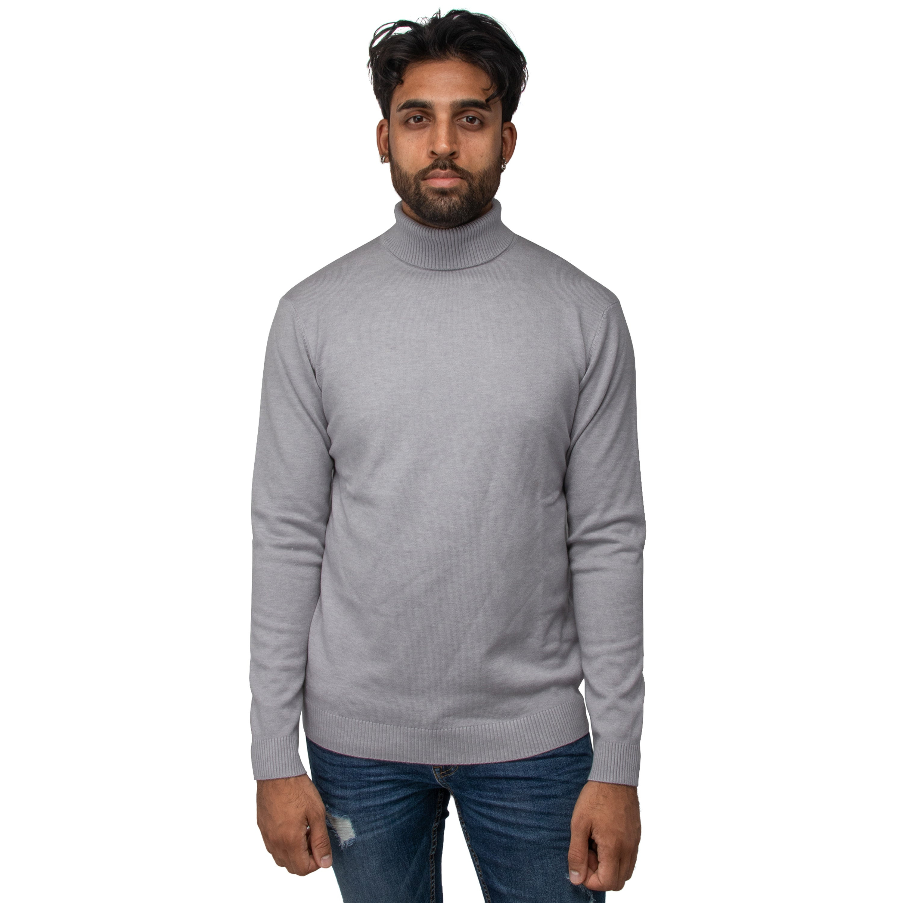 X RAY Classic Turtle Neck Sweater Light Heather Grey