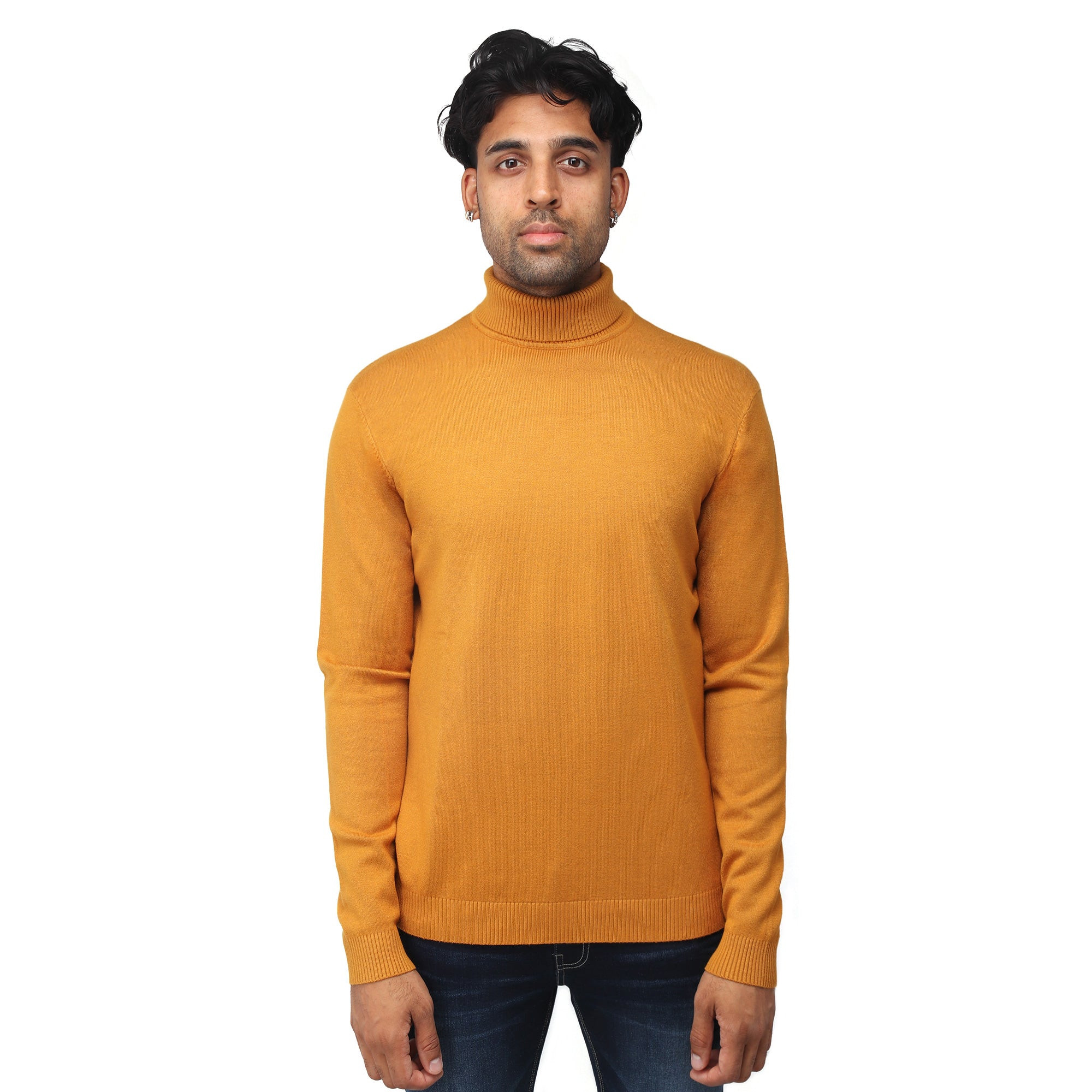 X RAY Classic Turtle Neck Sweater Mustard