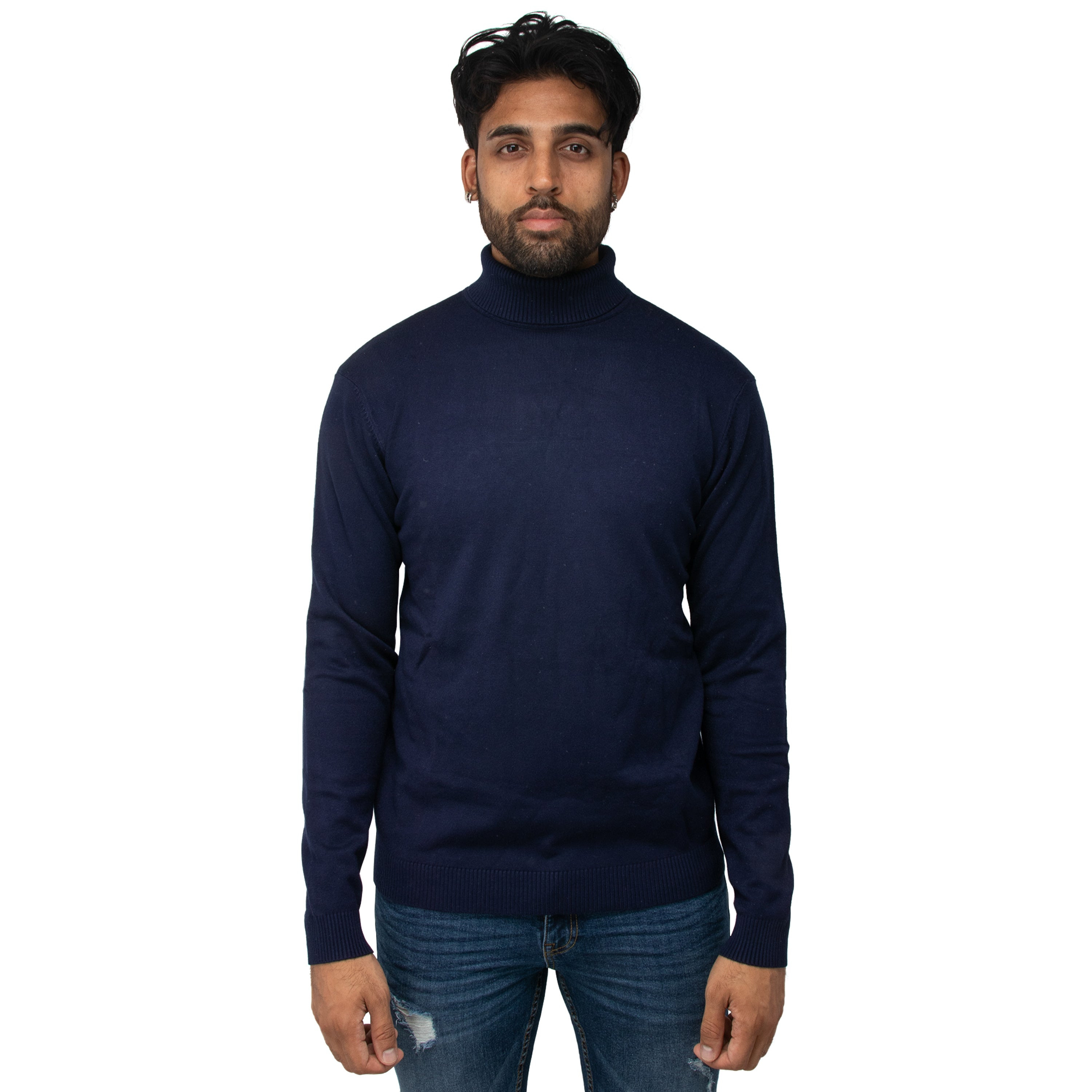 X RAY Classic Turtle Neck Sweater Navy