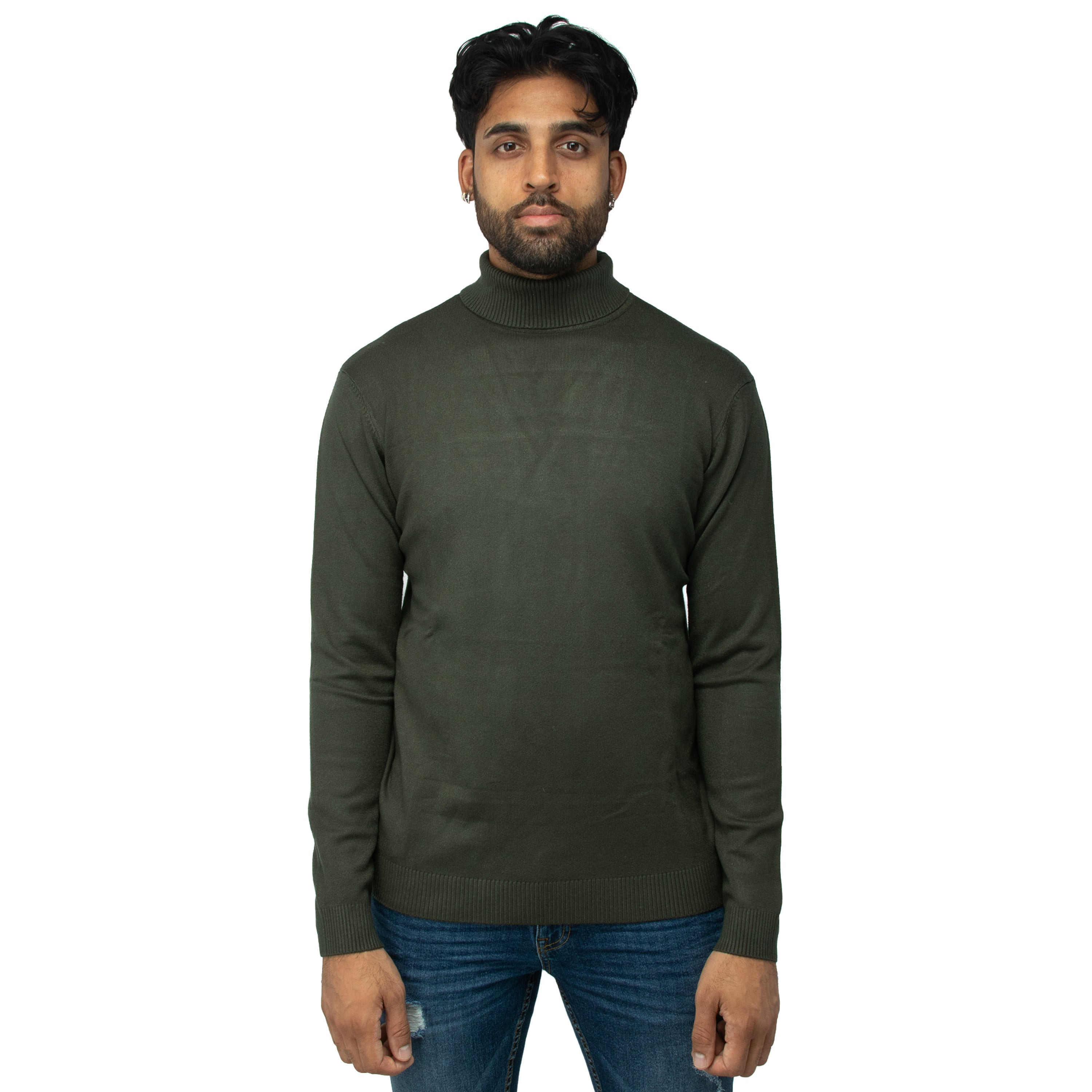 X RAY Classic Turtle Neck Sweater Olive