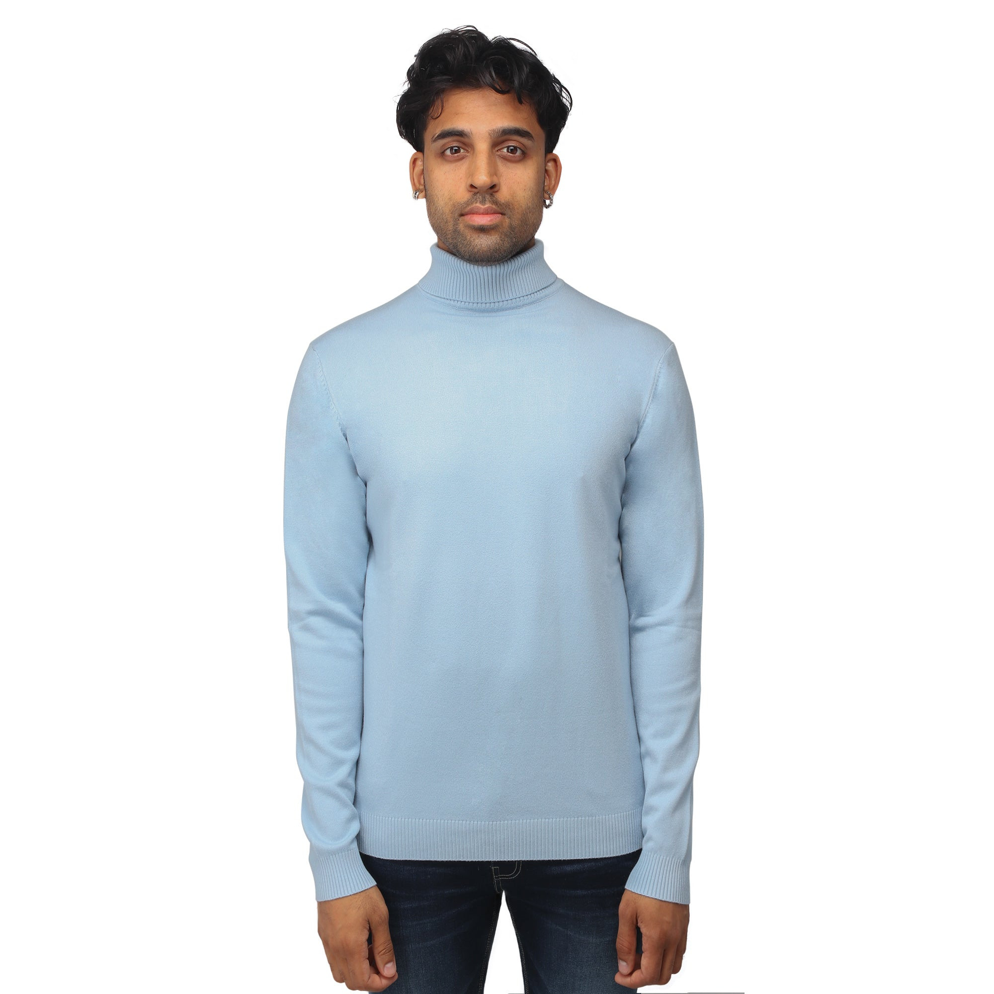 X RAY Classic Turtle Neck Sweater Powder Blue