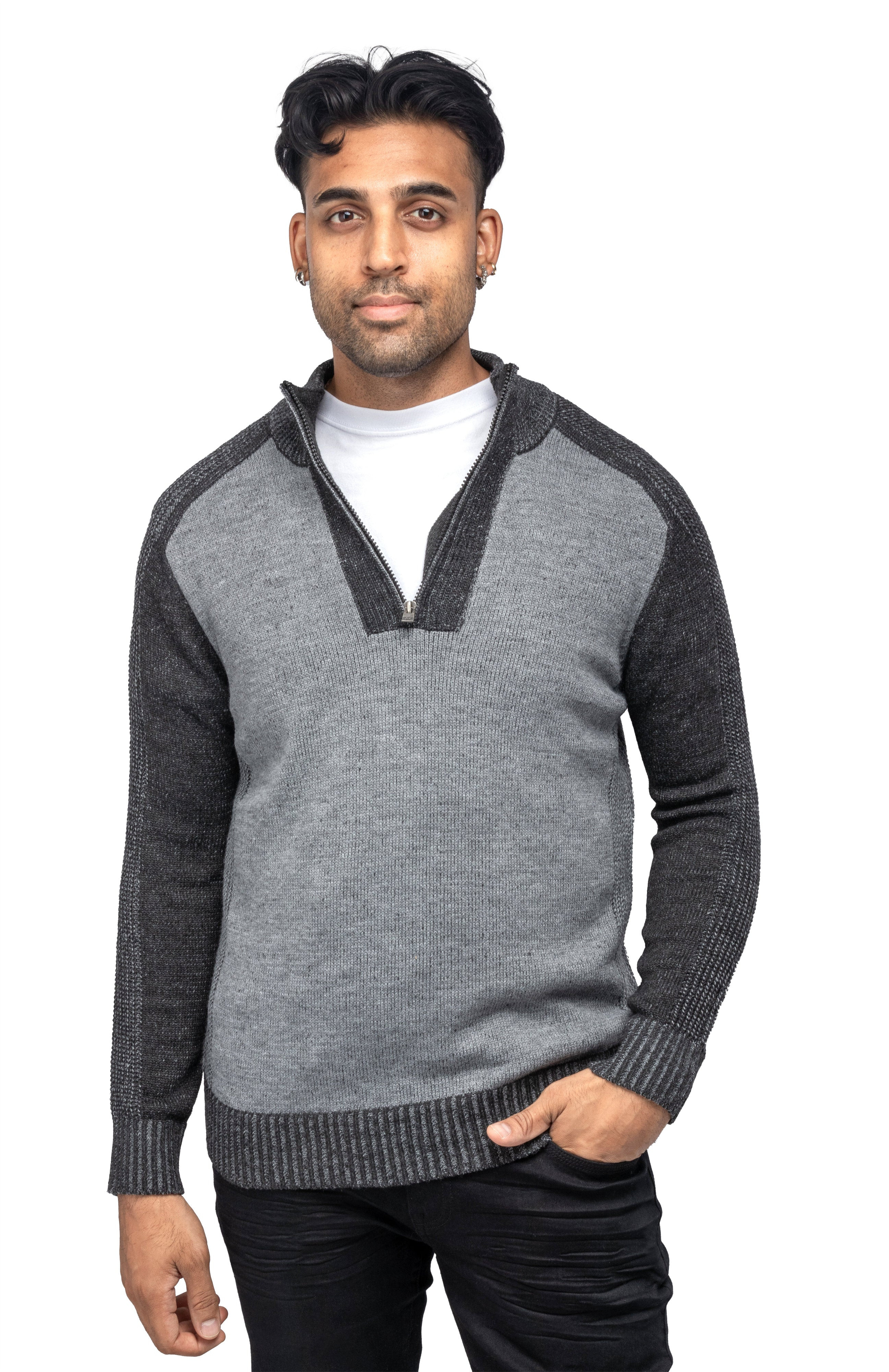 X RAY Quarter Zip Mock Neck Sweater