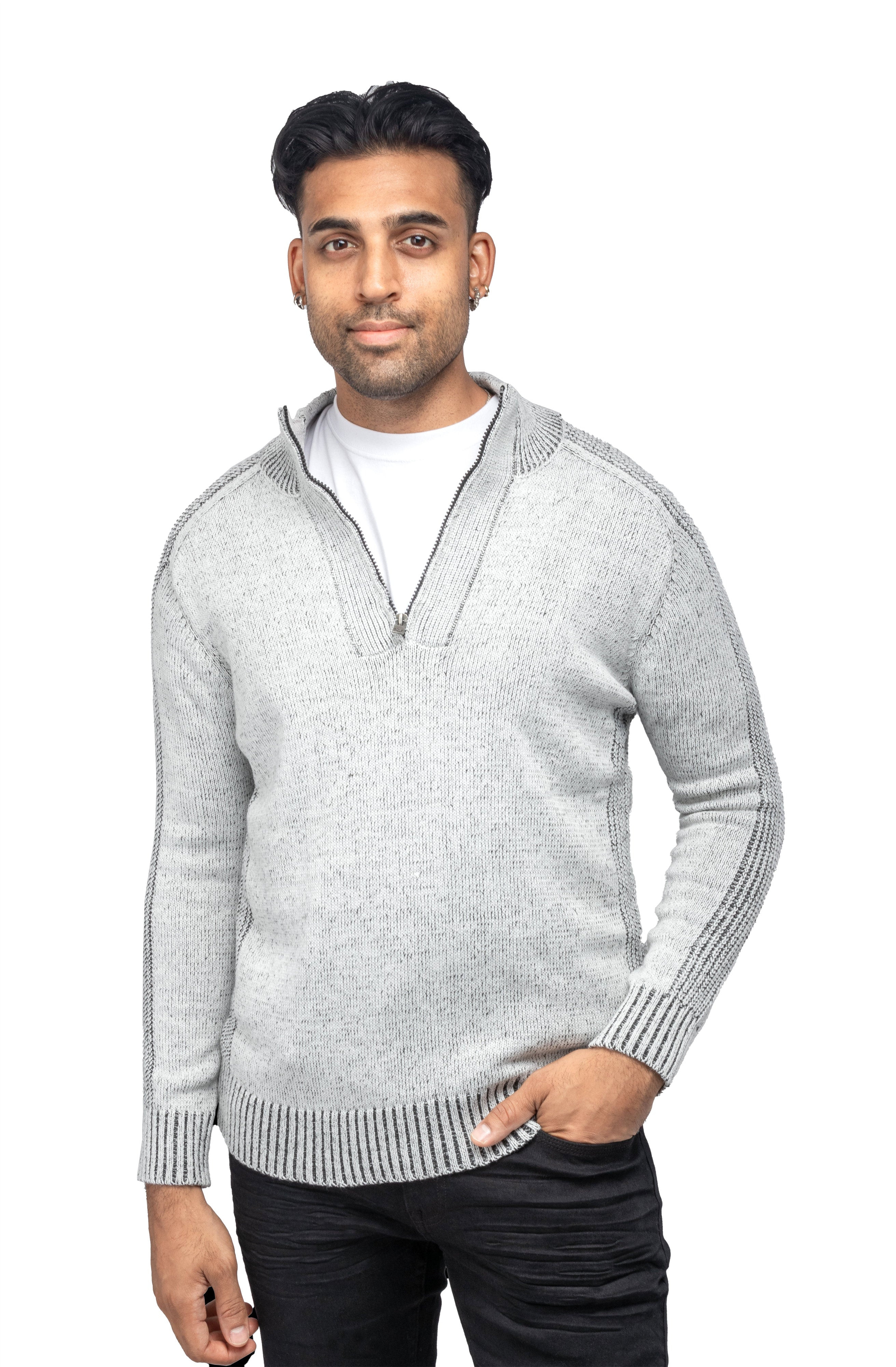 X RAY Quarter Zip Up Mock Neck Sweater