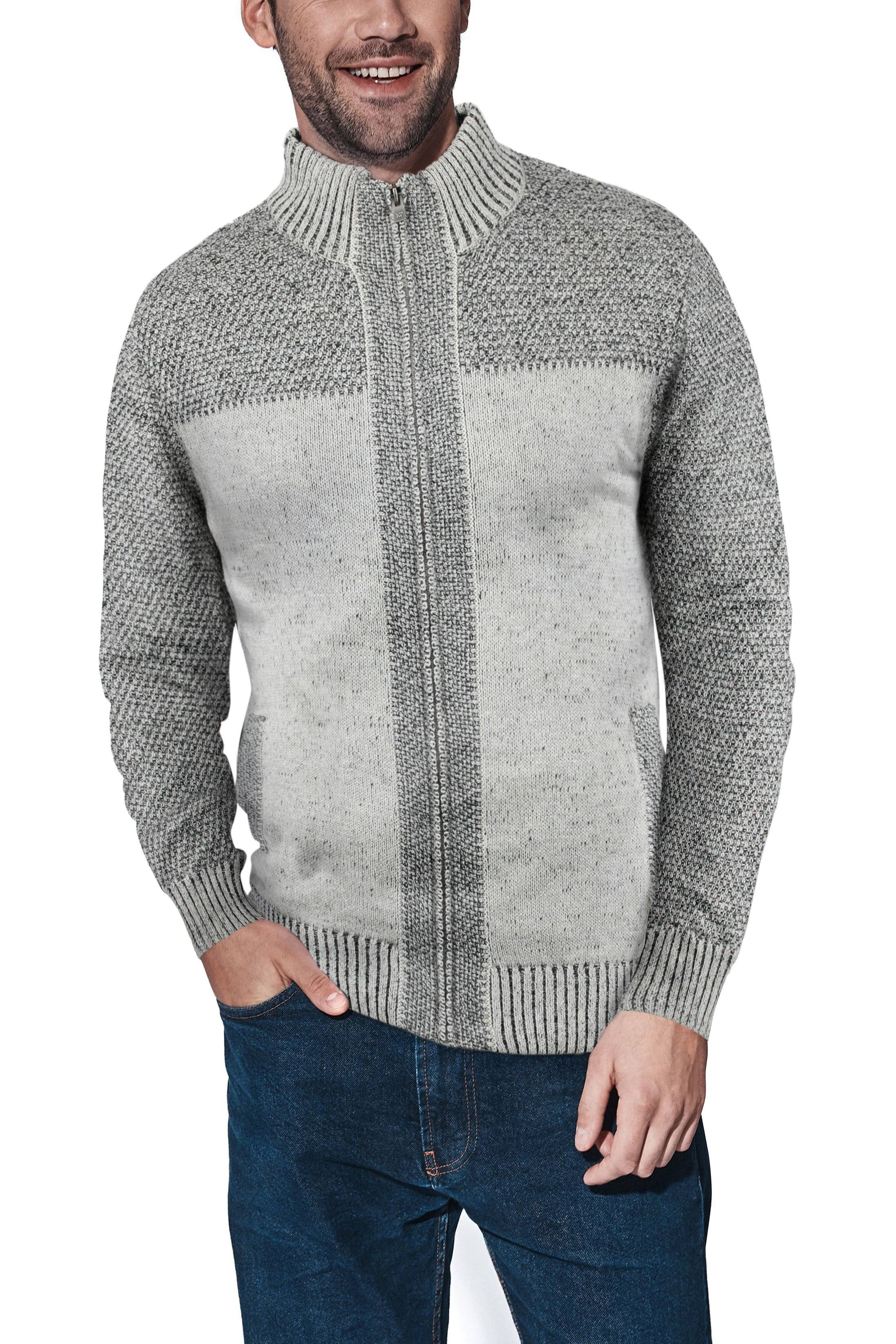 X RAY Knitted Full Zip Up Sweater