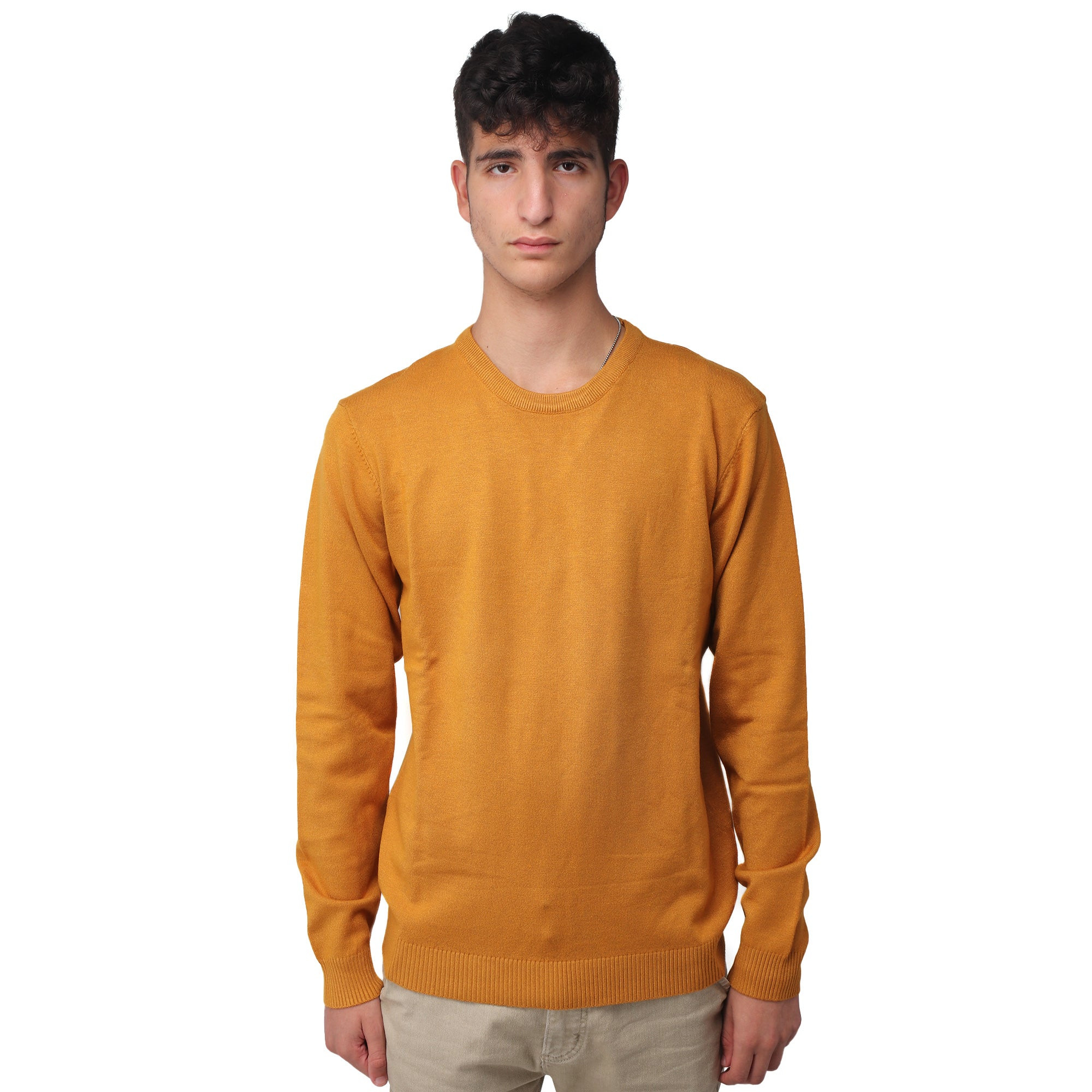 X RAY Classic Crewneck Sweater Mustard