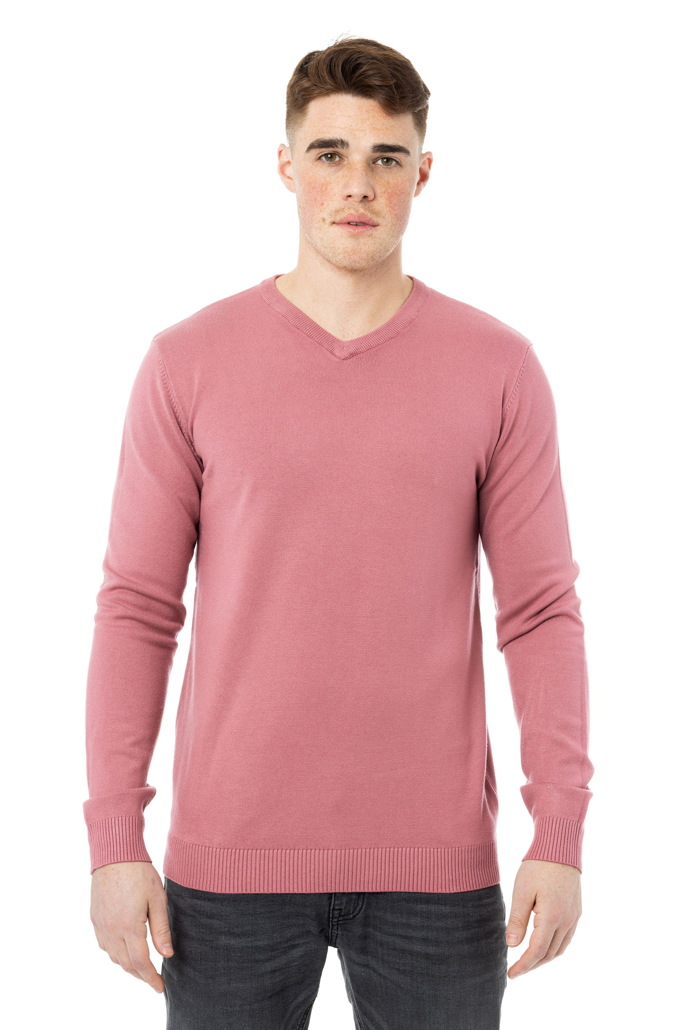 X RAY Classic V-Neck Sweater Dusty Mauve