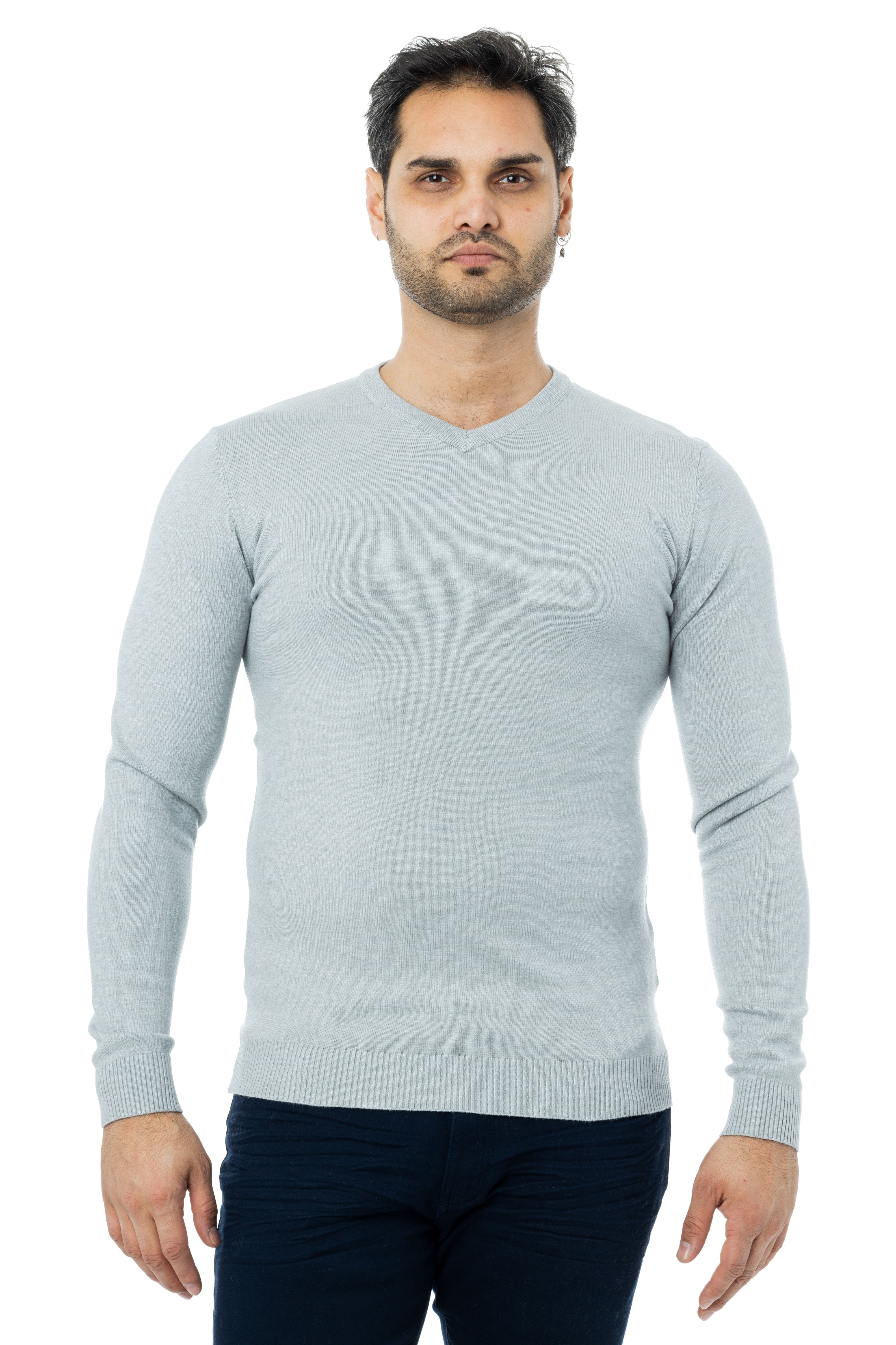 X RAY Classic V-Neck Sweater Heather Grey