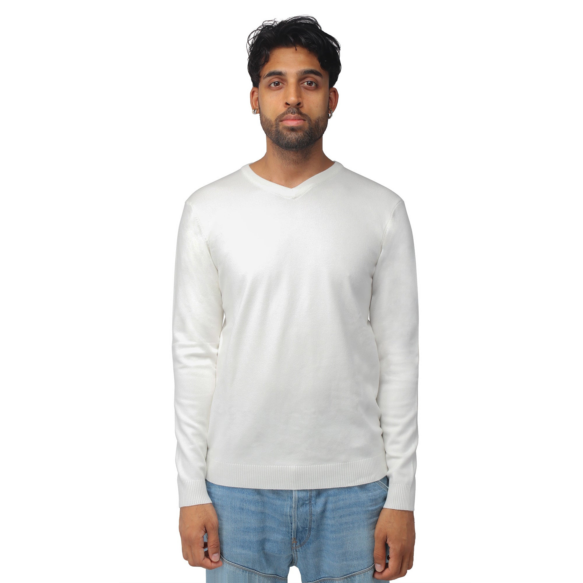 X RAY Classic V-Neck Sweater Off White